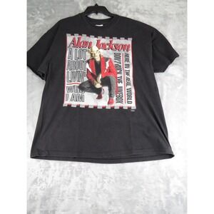 Vintage Alan Jackson XL Men Graphic T-Shirt 90s Country Music Tour Hanes Black